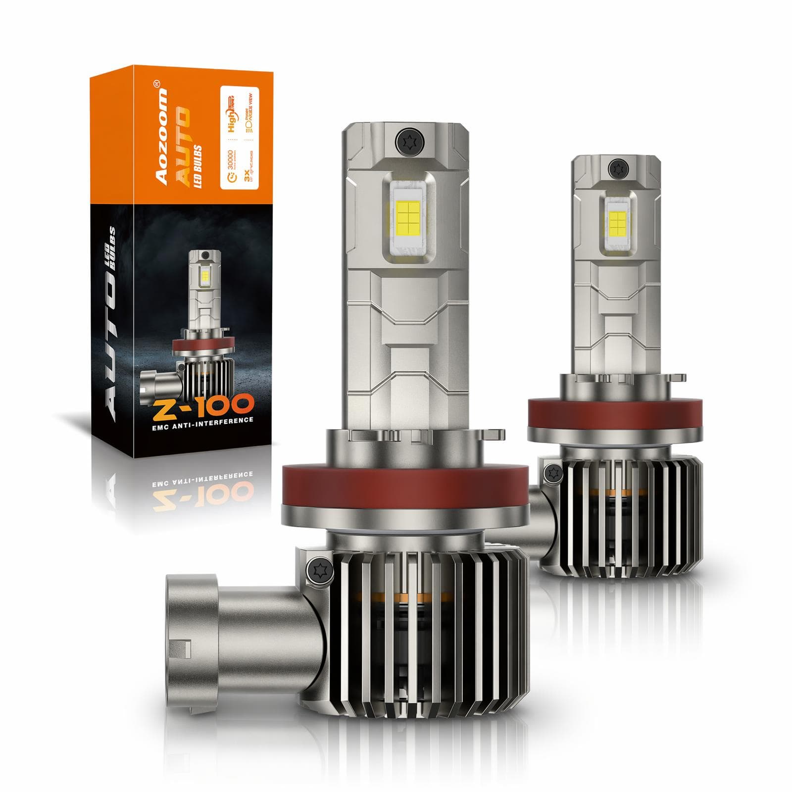 Aozoom Z-100 Series H11 LED Bulbs, Brightness 7000LM 70W thumbnail 1