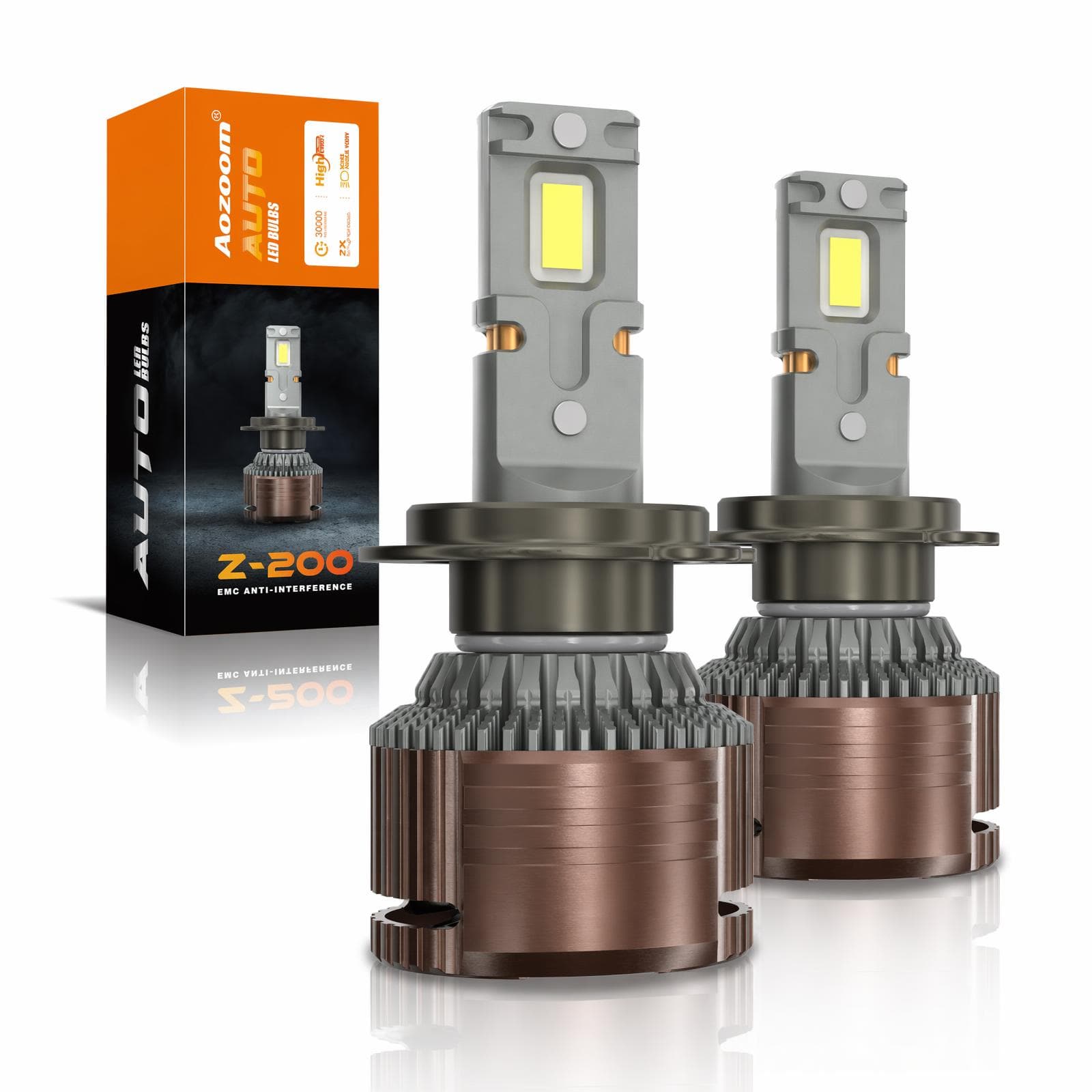 Aozoom Z-200 Series 9006 LED Bulbs, Brightness 13000LM 130W thumbnail 1